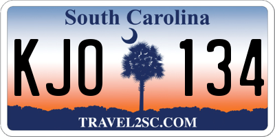 SC license plate KJO134