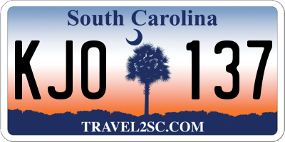 SC license plate KJO137