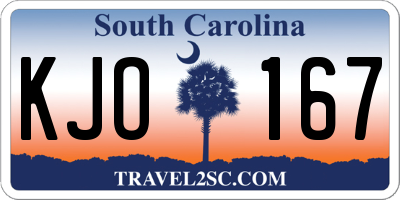 SC license plate KJO167