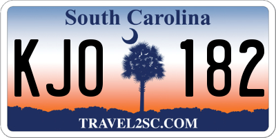 SC license plate KJO182