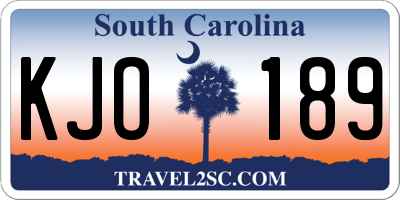 SC license plate KJO189