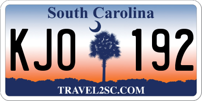 SC license plate KJO192
