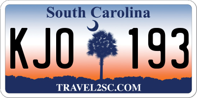 SC license plate KJO193