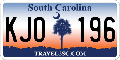 SC license plate KJO196