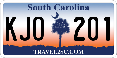 SC license plate KJO201