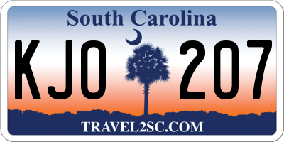SC license plate KJO207