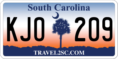 SC license plate KJO209