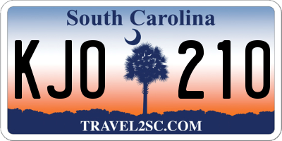 SC license plate KJO210