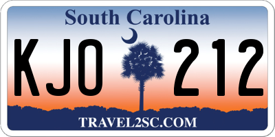 SC license plate KJO212