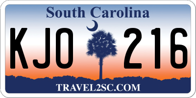 SC license plate KJO216