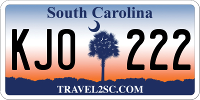 SC license plate KJO222