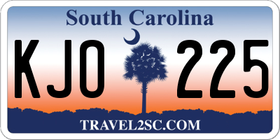 SC license plate KJO225