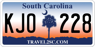 SC license plate KJO228