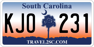 SC license plate KJO231