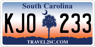 SC license plate KJO233