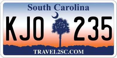 SC license plate KJO235