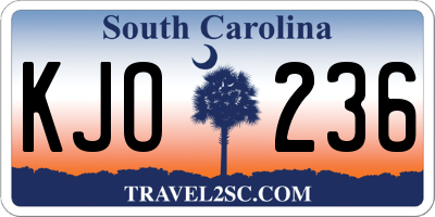SC license plate KJO236