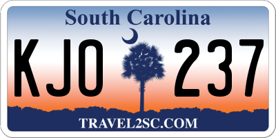 SC license plate KJO237