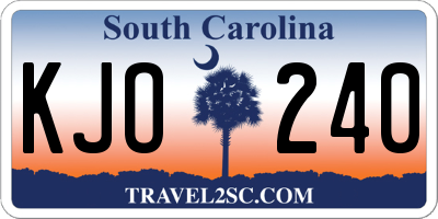 SC license plate KJO240