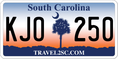 SC license plate KJO250