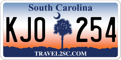 SC license plate KJO254