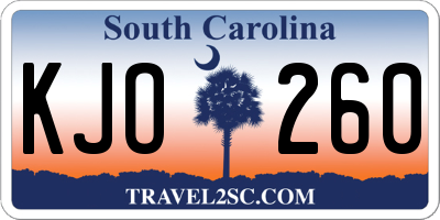 SC license plate KJO260