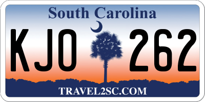 SC license plate KJO262