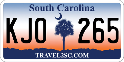 SC license plate KJO265