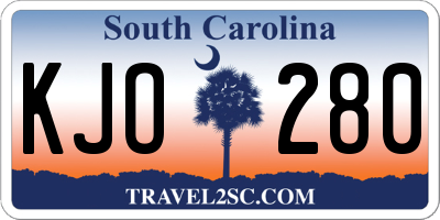 SC license plate KJO280