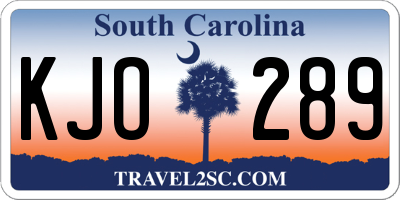 SC license plate KJO289