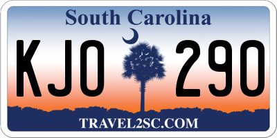 SC license plate KJO290