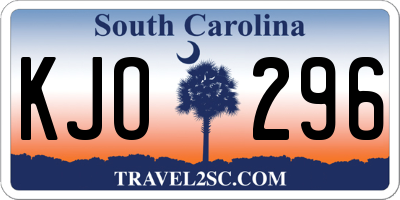 SC license plate KJO296
