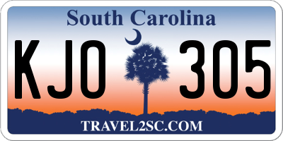 SC license plate KJO305