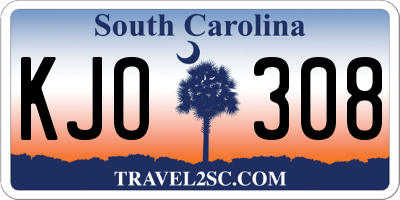 SC license plate KJO308