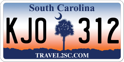 SC license plate KJO312