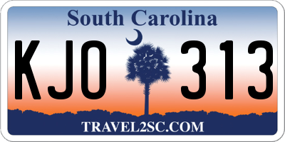 SC license plate KJO313
