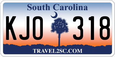 SC license plate KJO318