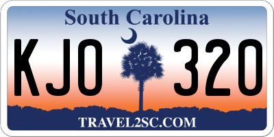 SC license plate KJO320