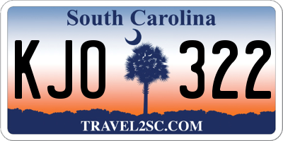 SC license plate KJO322