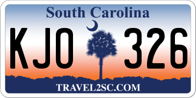 SC license plate KJO326