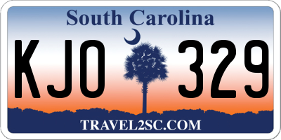 SC license plate KJO329