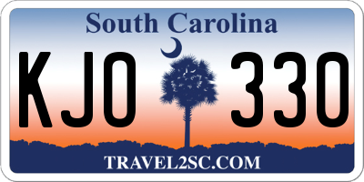 SC license plate KJO330