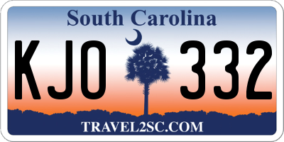 SC license plate KJO332