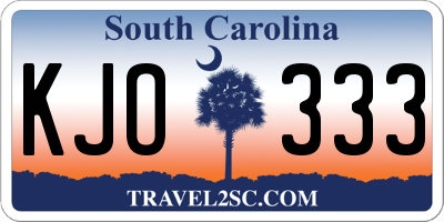 SC license plate KJO333