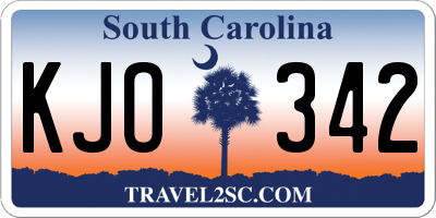 SC license plate KJO342