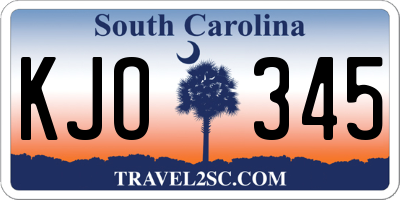 SC license plate KJO345
