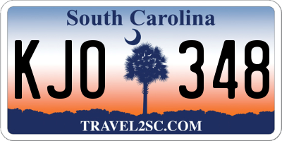 SC license plate KJO348