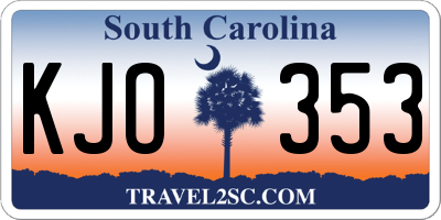 SC license plate KJO353