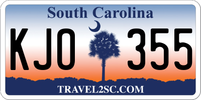 SC license plate KJO355