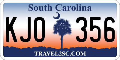 SC license plate KJO356